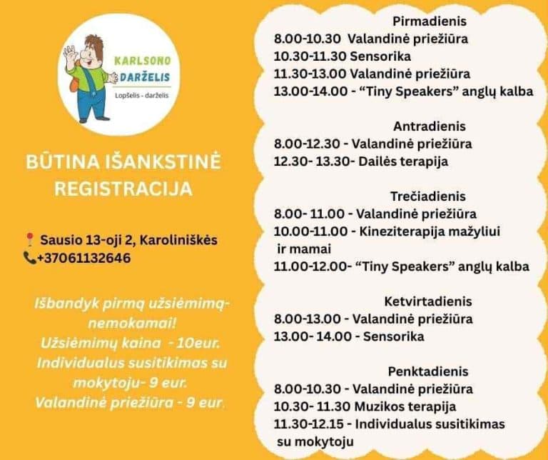 Kviečiame į lavinamuosius užsiėmimus